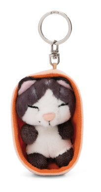 Schlüsselanhänger Plüsch Sleeping Pets Katze Schwarz