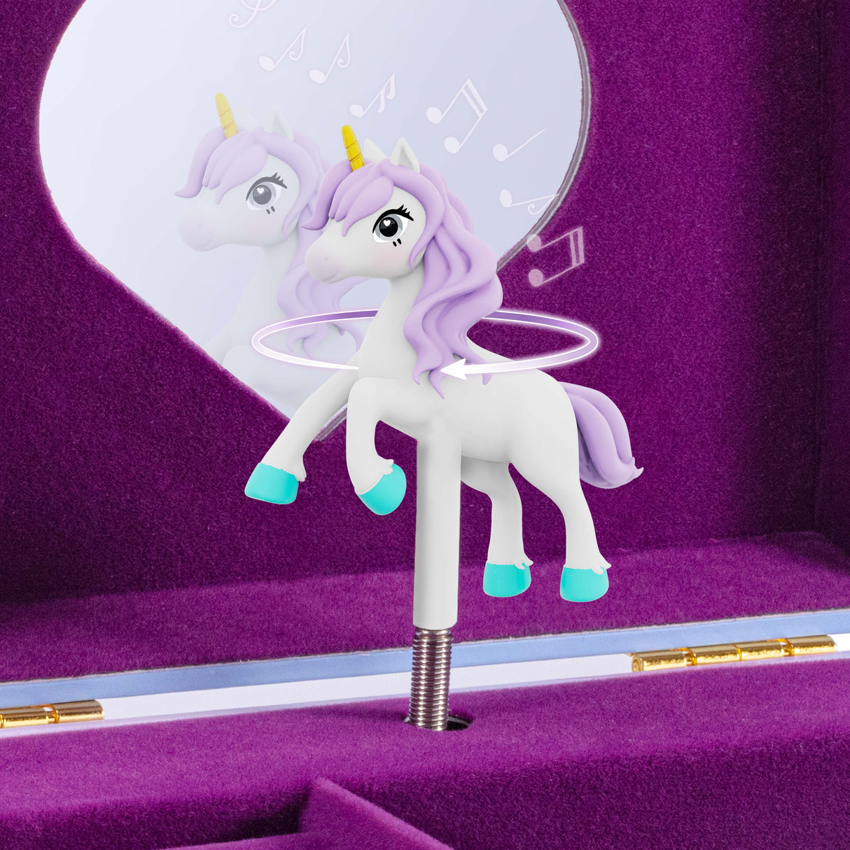 Schmuckkästchen und Musikdose Einhorn Violett