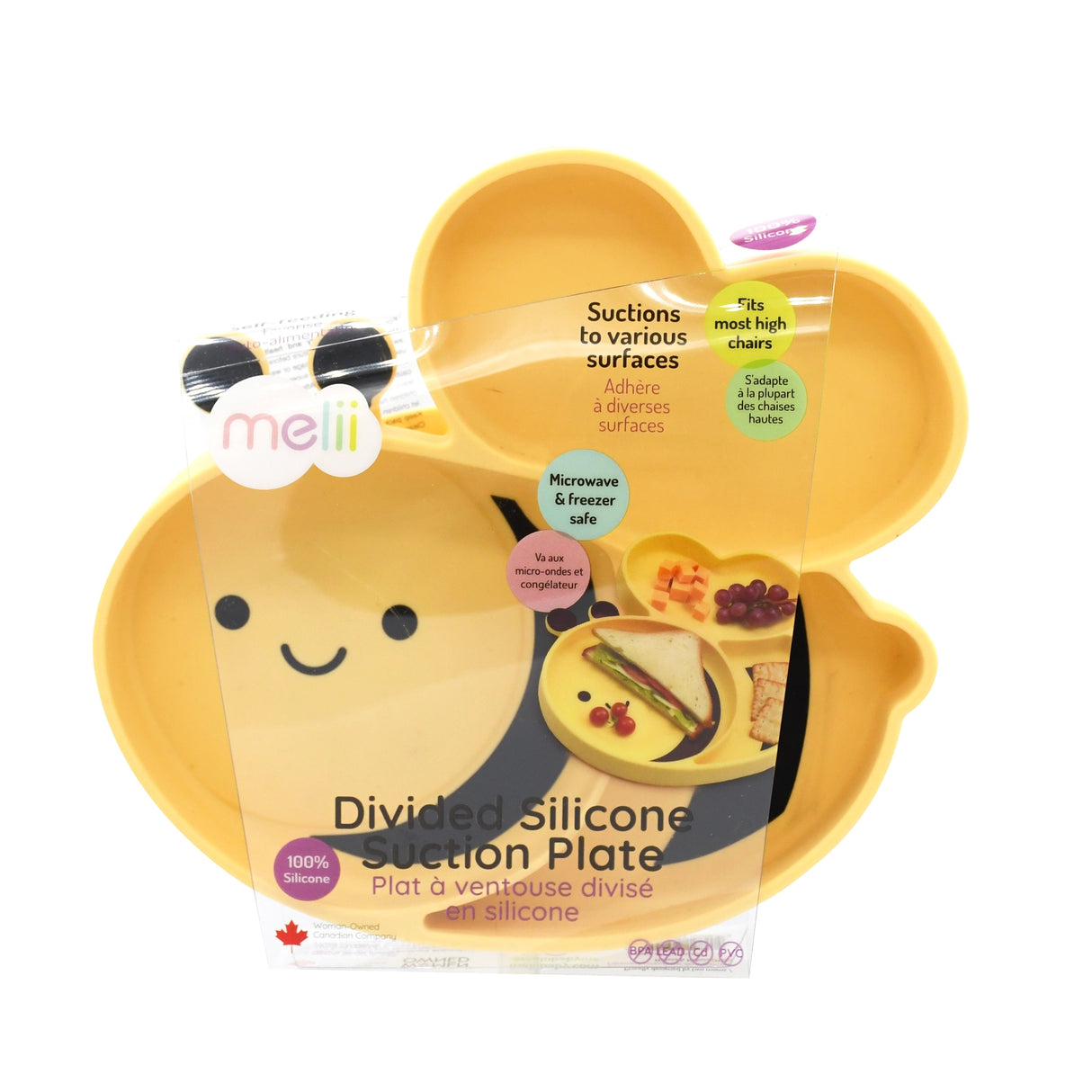 Kinder Silikonteller mit Saugnapf Biene