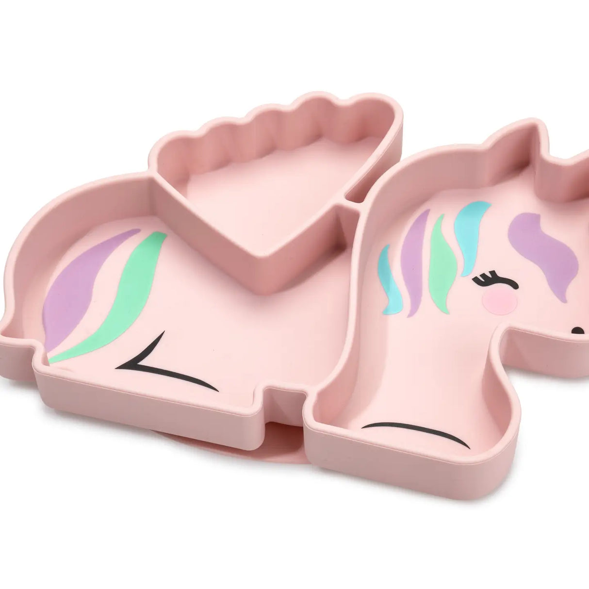 Kinder Silikonteller mit Saugnapf Einhorn rosa