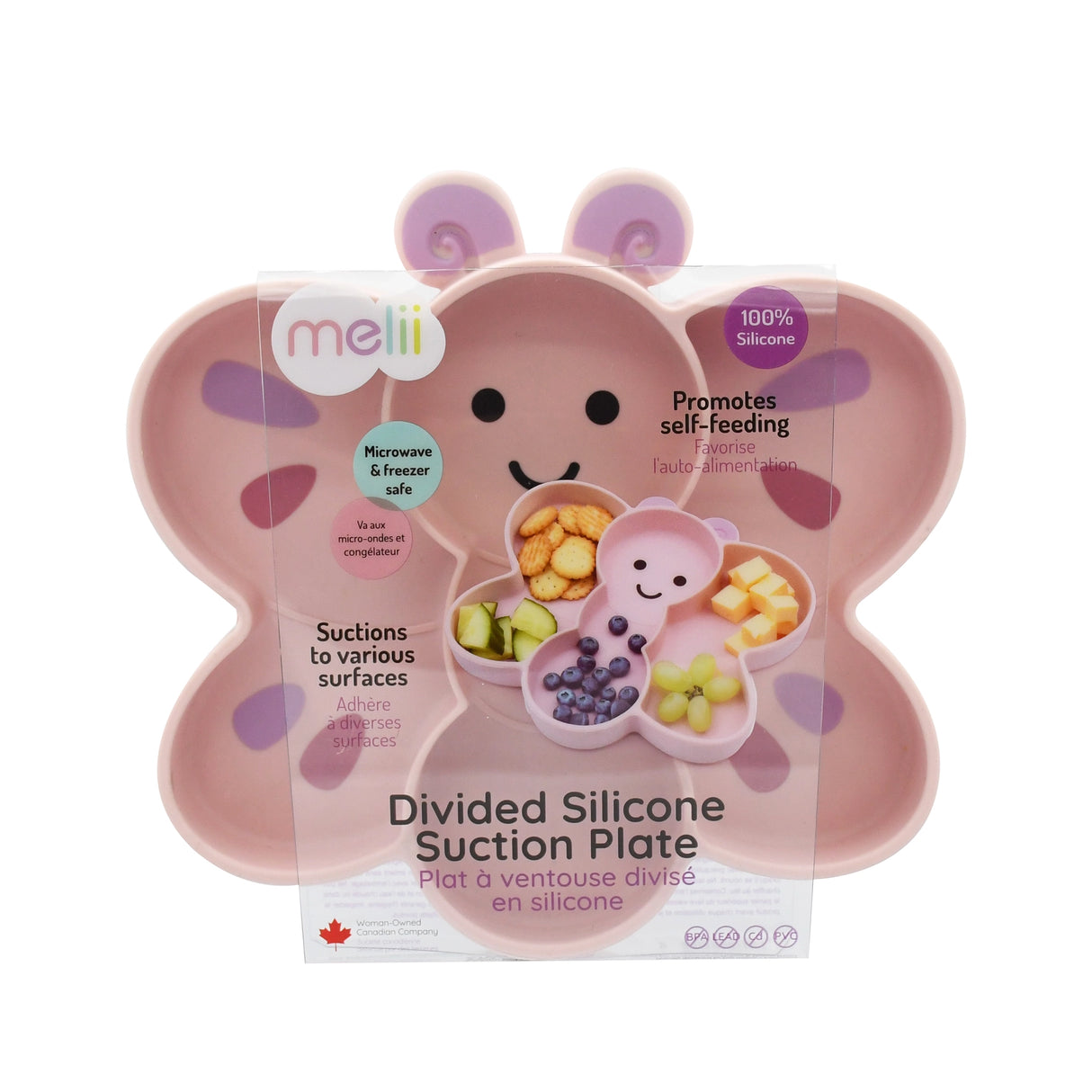 Kinder Silikonteller mit Saugnapf Schmetterling