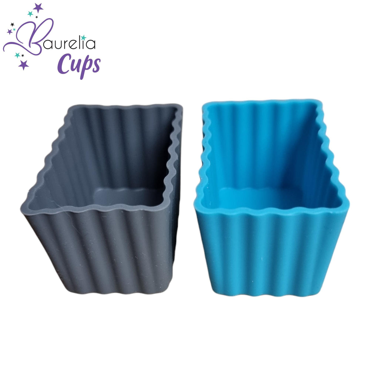 Silikonformen Baurelia Cups Rectangle 2er Set Türkis/Grau