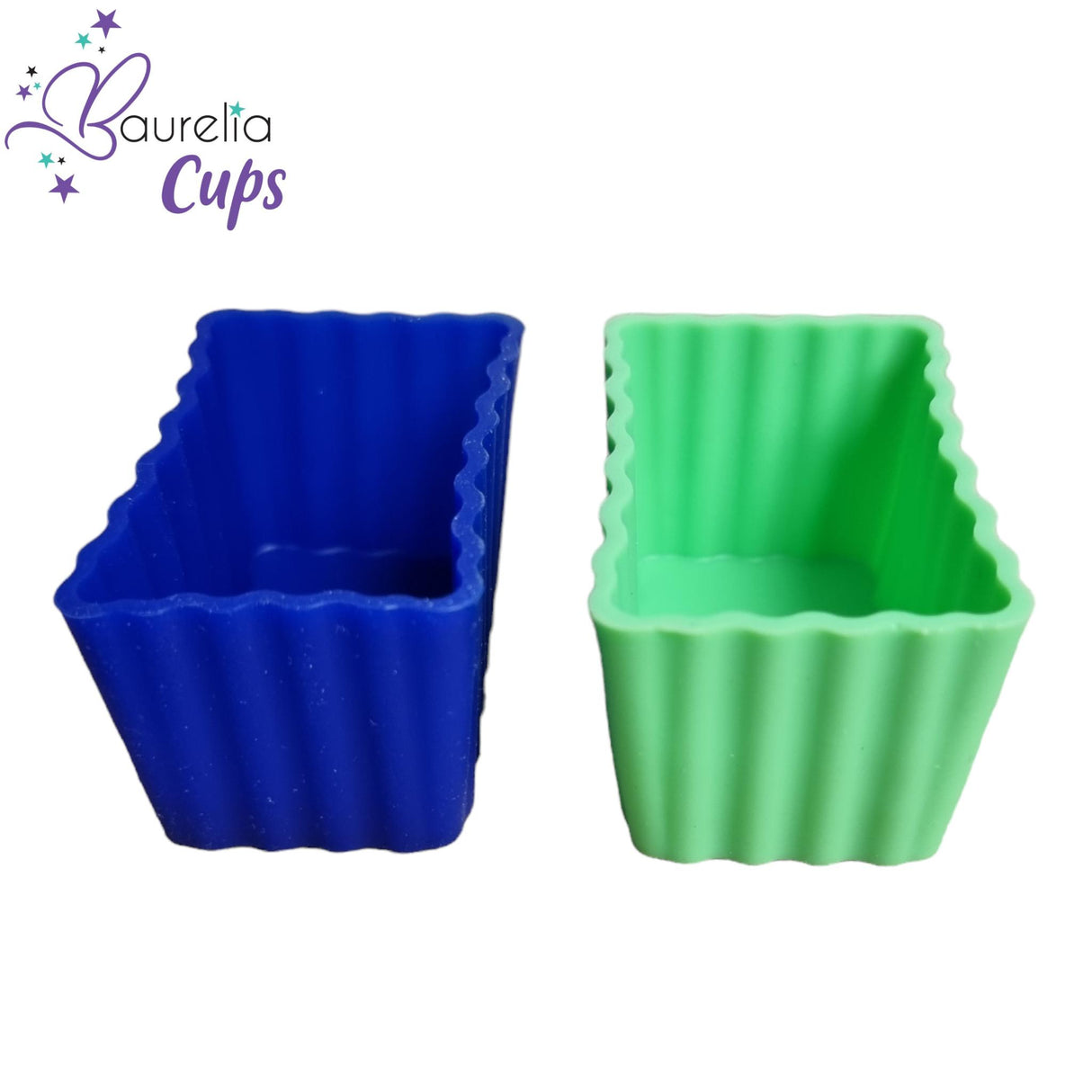 Silikonformen Baurelia Cups Rectangle 2er Set Blau/Grün