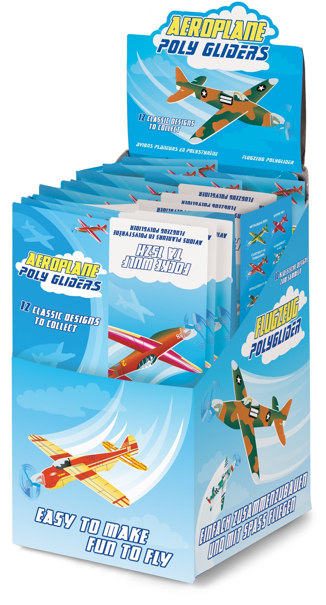 Poly Glider Flugzeug 18cm assortiert