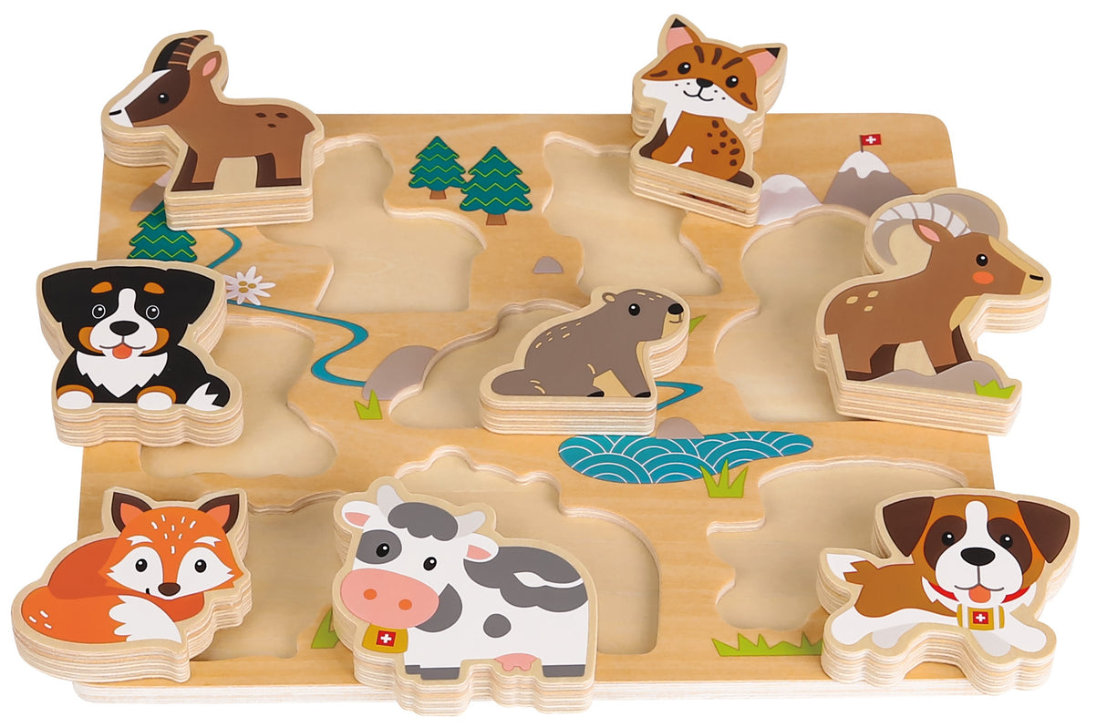 Spielba 3D-Puzzle Schweizer Tiere