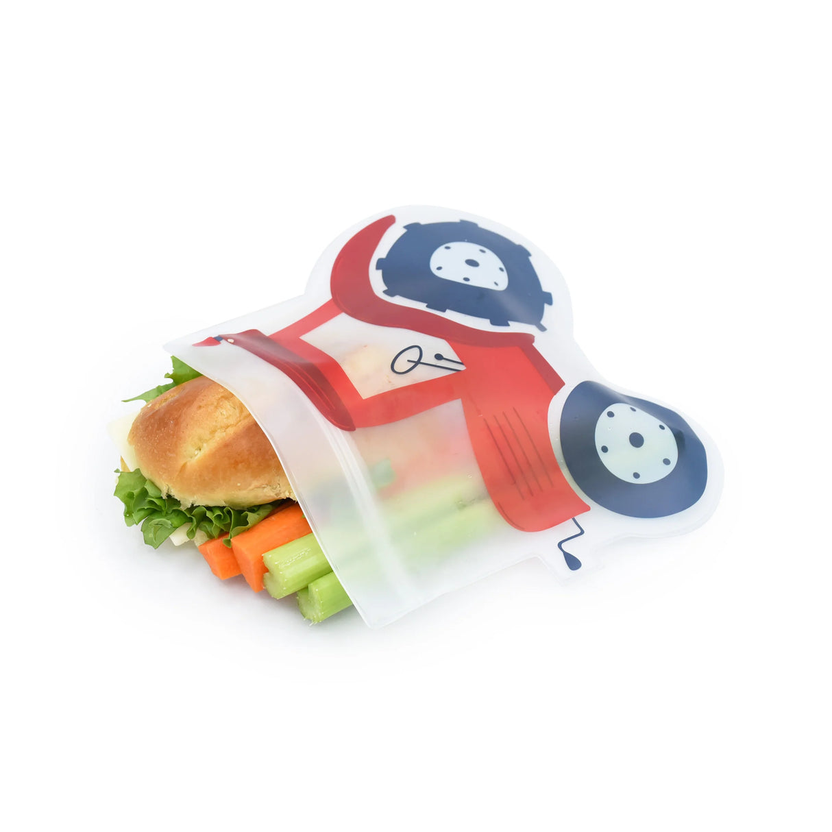 Lunchbag & Snackbeutel wiederverwendbar 6er Set Fahrzeuge