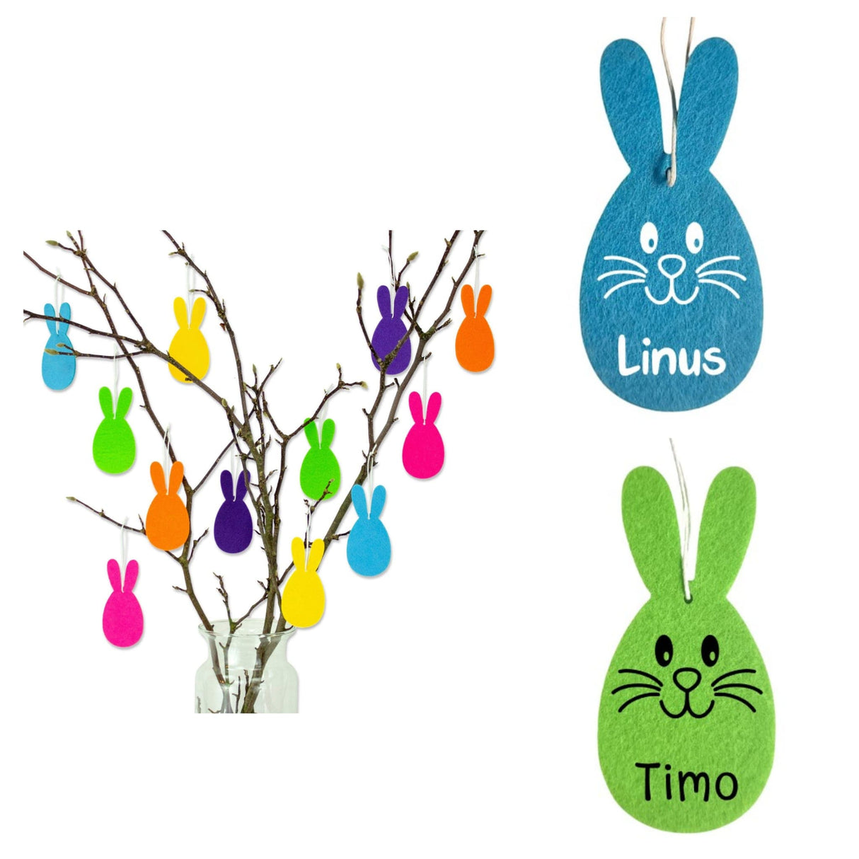 Osterhase aus Filz personalisierbar