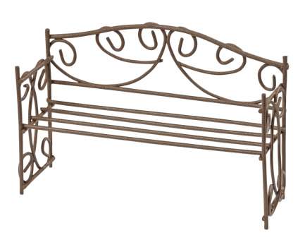 Wichtelzubehör Bank Metall Braun Rustikal