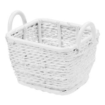 Wichtelzubehör Körbchen Metall Weiss