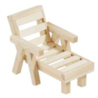 Wichtelzubehör Holzliegestuhl Nature