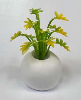 Wichtelzubehör Pflanze im Topf Grüngelb