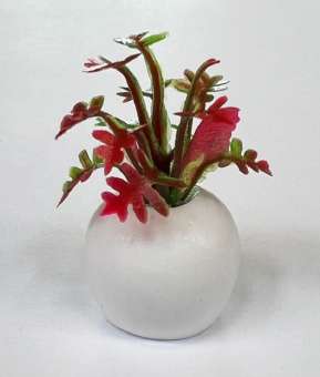 Wichtelzubehör Pflanze im Topf Grünrot