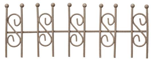 Wichtelzubehör Zaun Metall Braun Breit