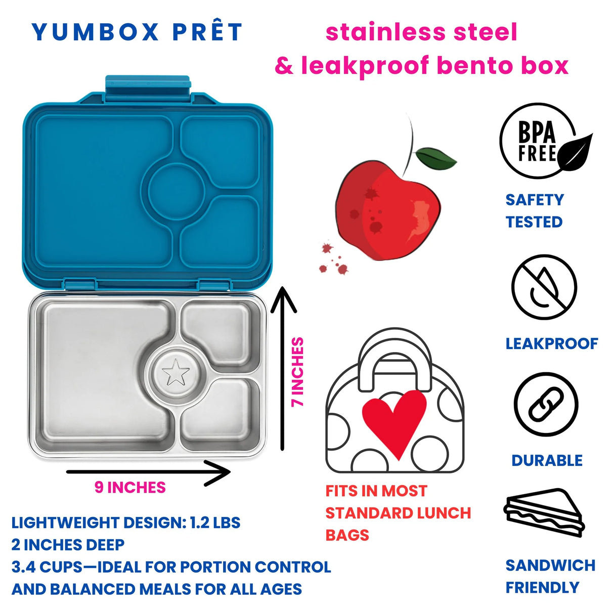 Znünibox Edelstahl Yumbox Prêt Blau