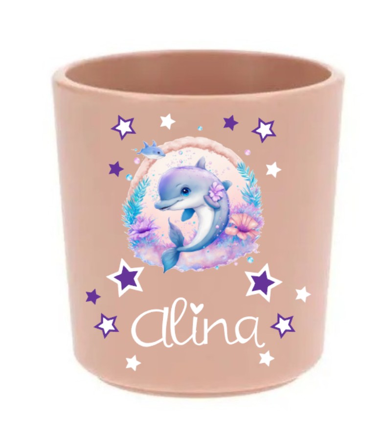 Zahnputz Trinkbecher Altrosa