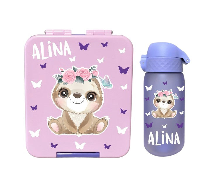 SET Znünibox und Trinkflasche Baurelia Box Midi mit Ion8 400ml Flieder