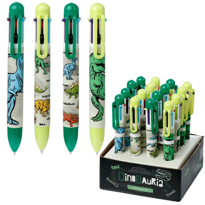 Kugelschreiber Dino mit 6 Farben assortiert