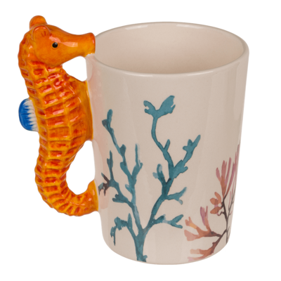 Kinder Porzellantasse 3D Seepferd