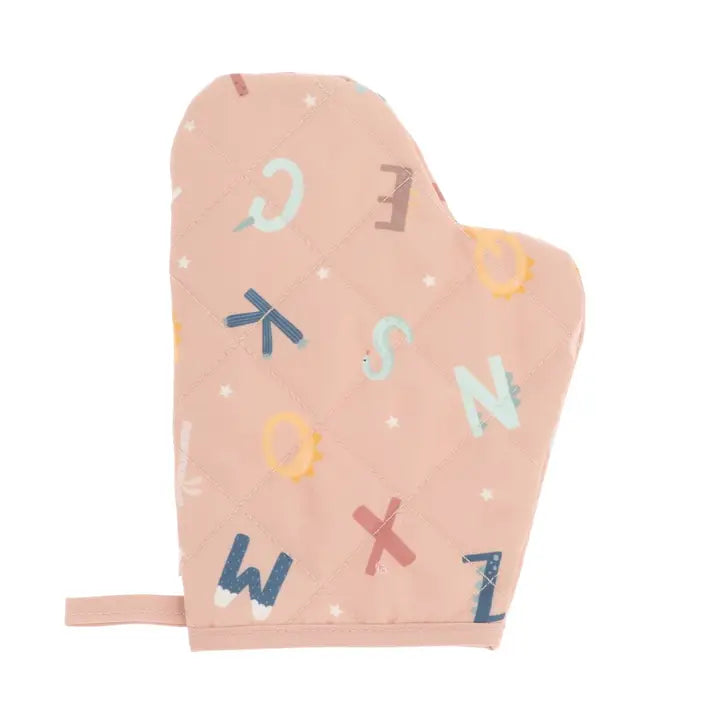 Kinder Kochschürze mit Handschuh Alphabet