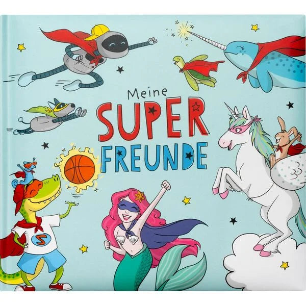 Freundebuch für Kinder - Meine Super Freunde Blau