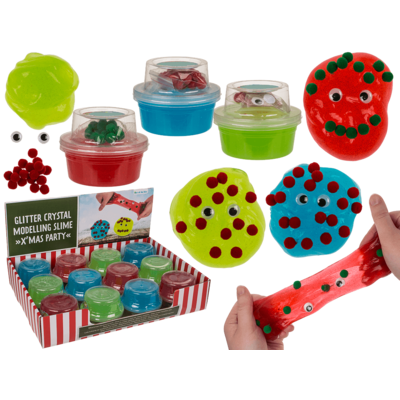 Glitzer Kristallknet Schleim Smiley assortiert