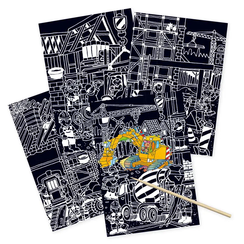 Kratzpapier Block XL Baustelle