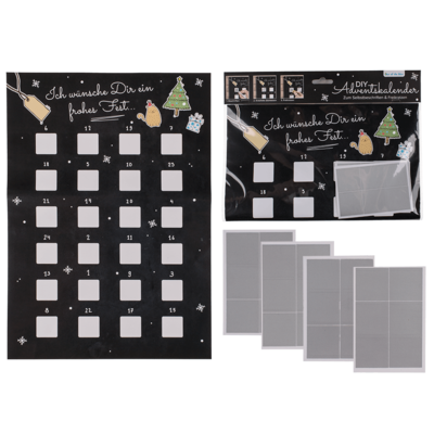 Adventskalender zum Rubbeln Schwarz