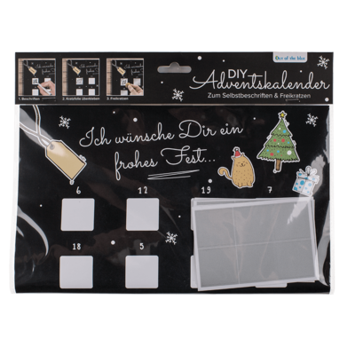 Adventskalender zum Rubbeln Schwarz