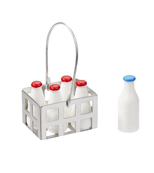 Wichtelzubehör Milchkörbchen mit Milchflaschen