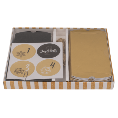 Adventskalender Tüten Schwarz / Gold