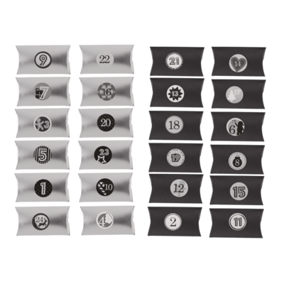 Adventskalender Tüten Schwarz / Silber