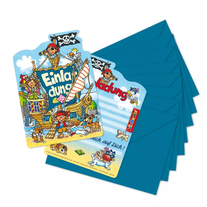 Einladungskarten Kindergeburtstag Piratenschiff