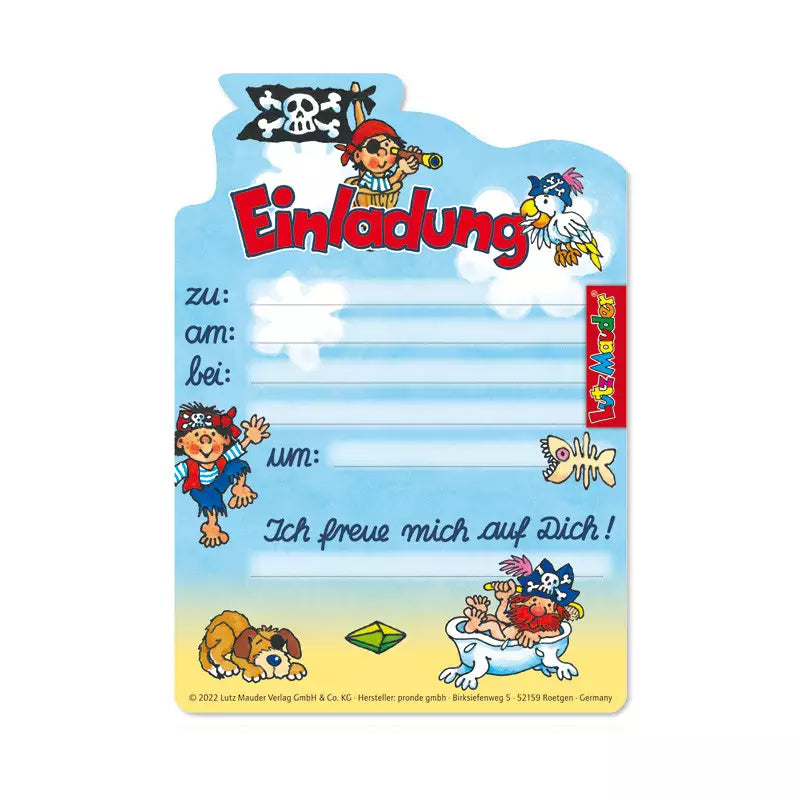 Einladungskarten Kindergeburtstag Piratenschiff