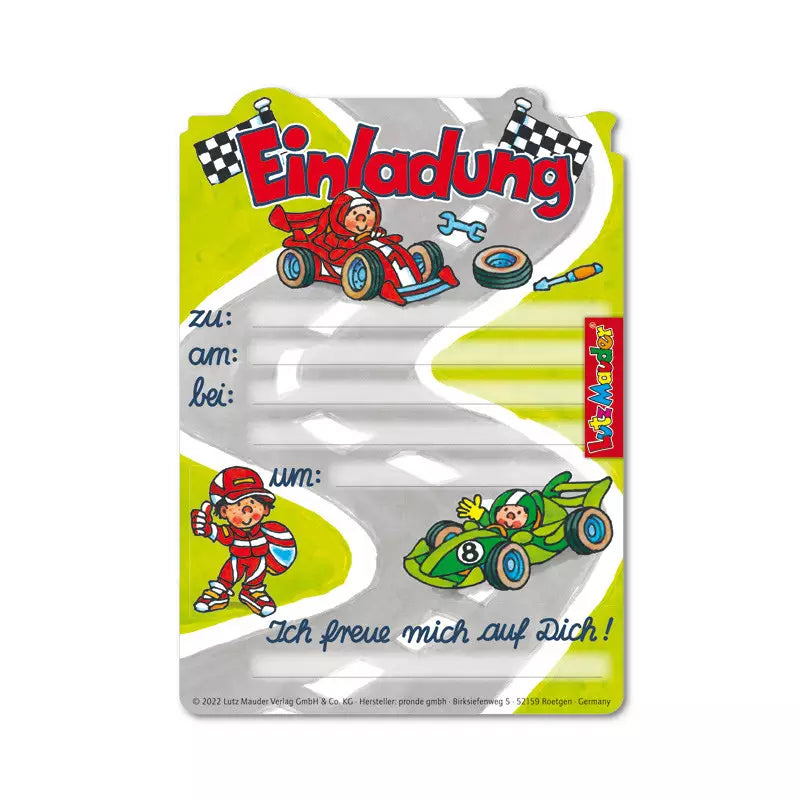 Einladungskarten Kindergeburtstag Rennauto