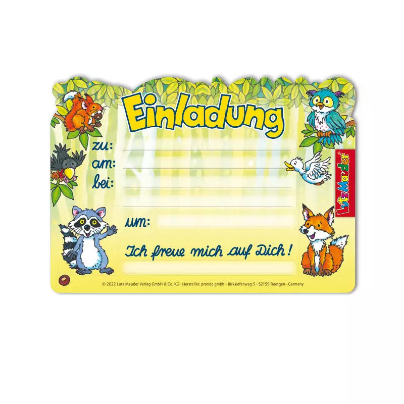 Einladungskarten Kindergeburtstag Waldtiere