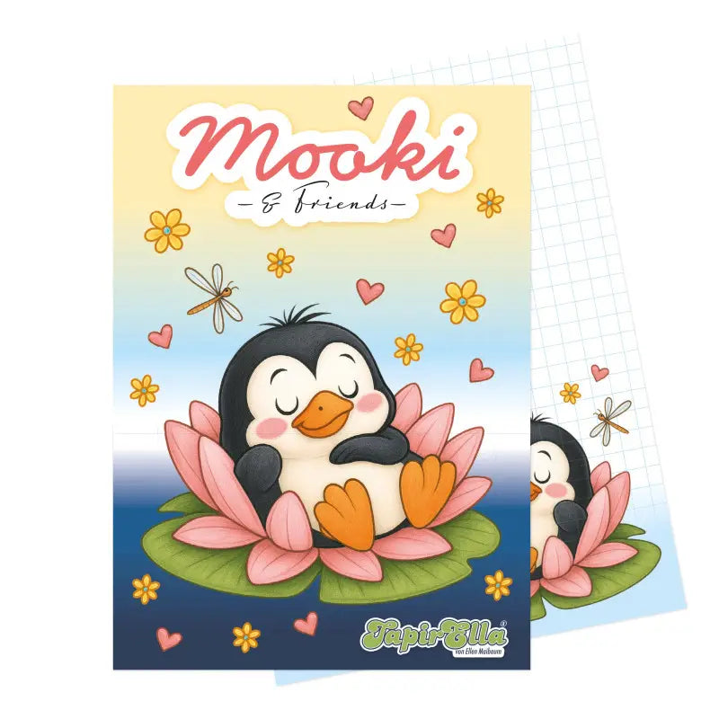 Notizblock Mooki & Friends Pinguin Seerose