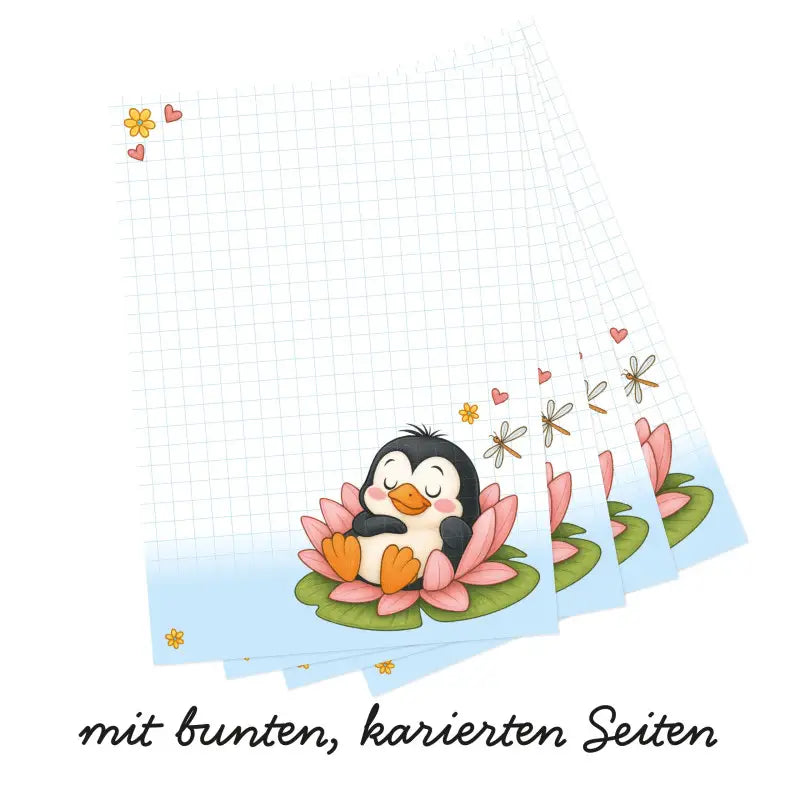 Notizblock Mooki & Friends Pinguin Seerose