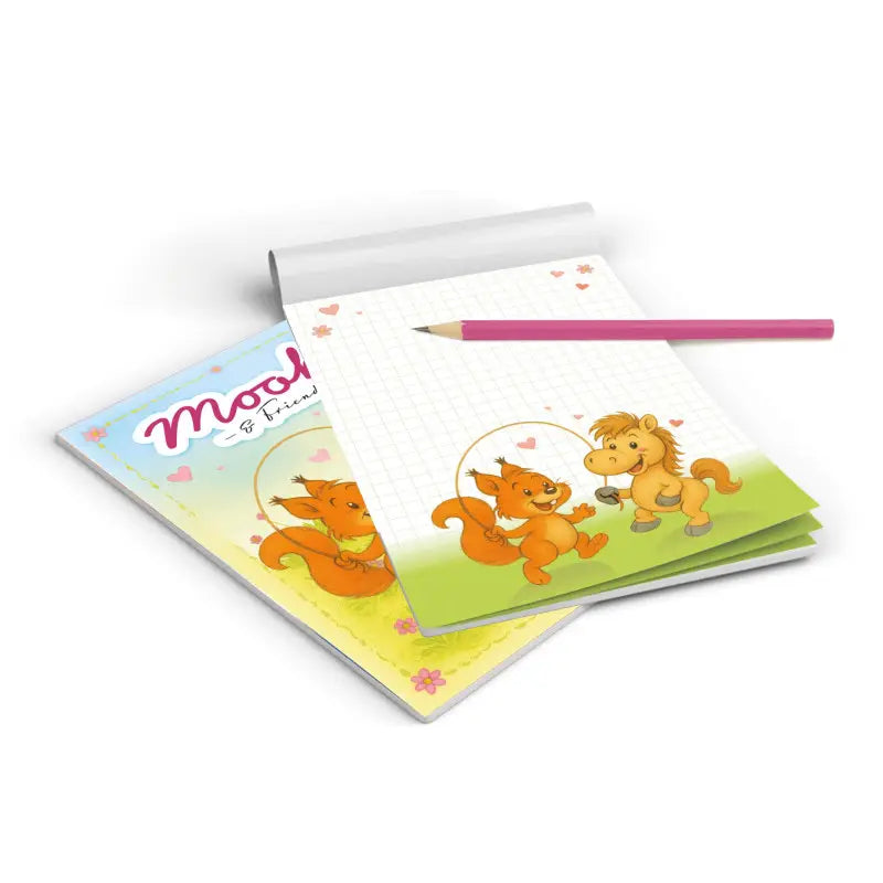 Notizblock Mooki & Friends Pferd und Eichhörnchen