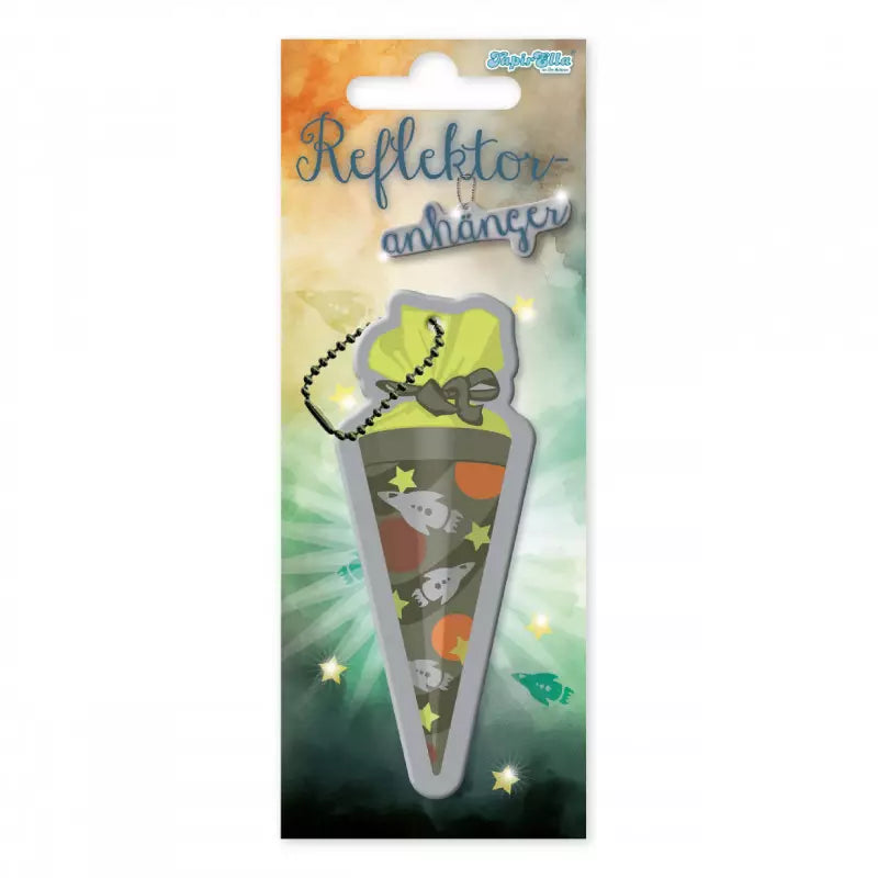 Reflektor Anhänger Schultüte Grün