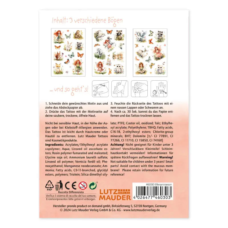 Kinder Tattoo Tapirella Elfenprinzessin