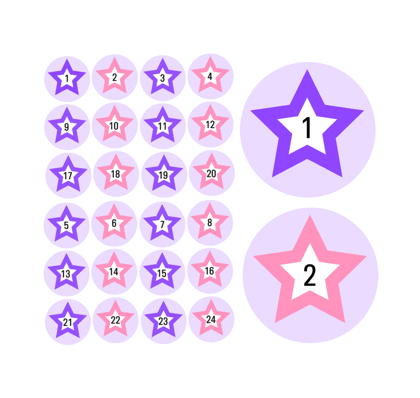 Adventskalender Zahlen Sticker Baurelia 15