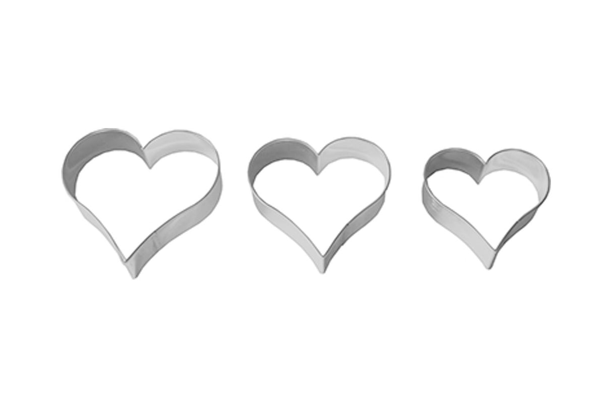 Edelstahl Ausstechformen 3er Set Herz Klein