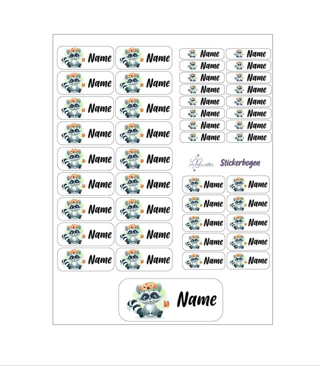 Stickerset Baurelia Waschbär 3