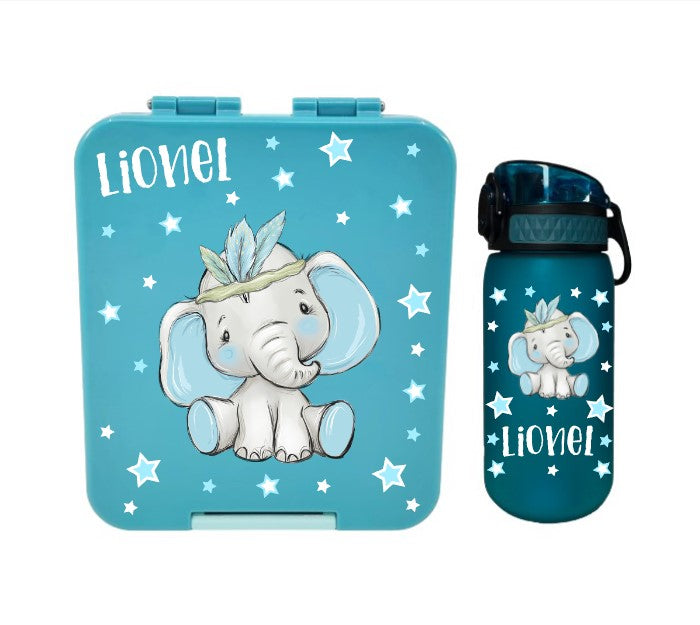 SET Znünibox und Trinkflasche Baurelia Box Midi mit Ion8 400ml Türkis