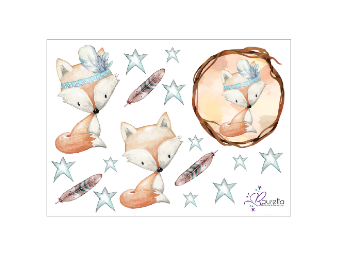 Stickerbogen Fuchs 2