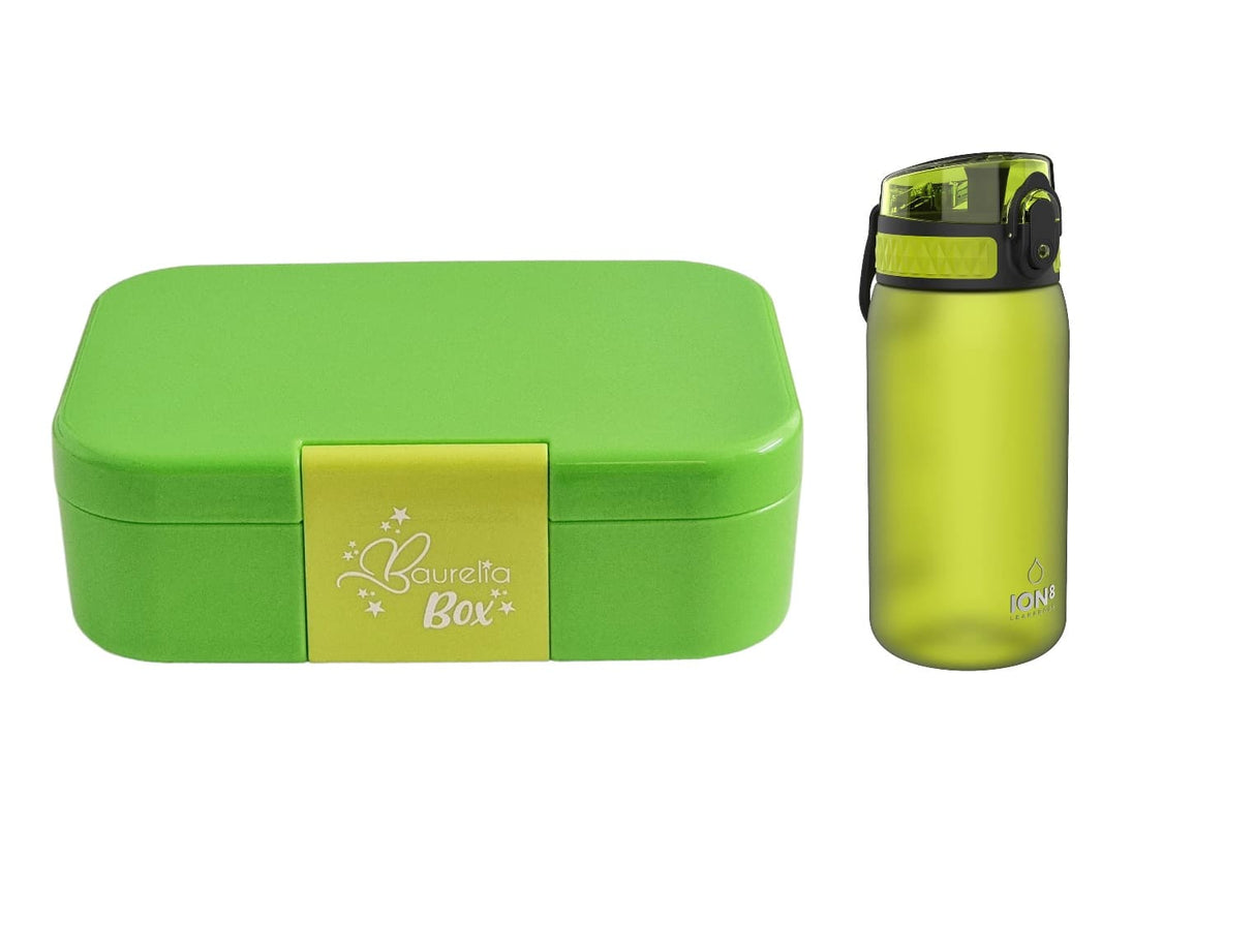 SET Znünibox und Trinkflasche Baurelia Box Mini mit Ion8 400ml Grün