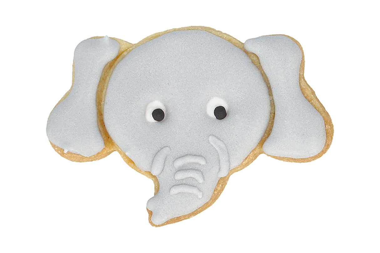 Edelstahl Ausstechform Elefantenkopf mit Prägung