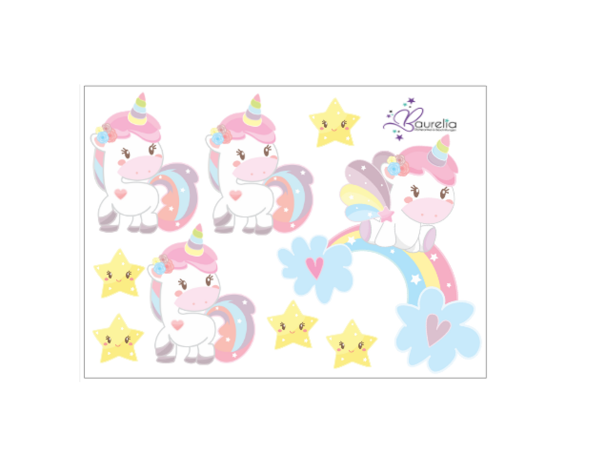Stickerbogen Einhorn 12