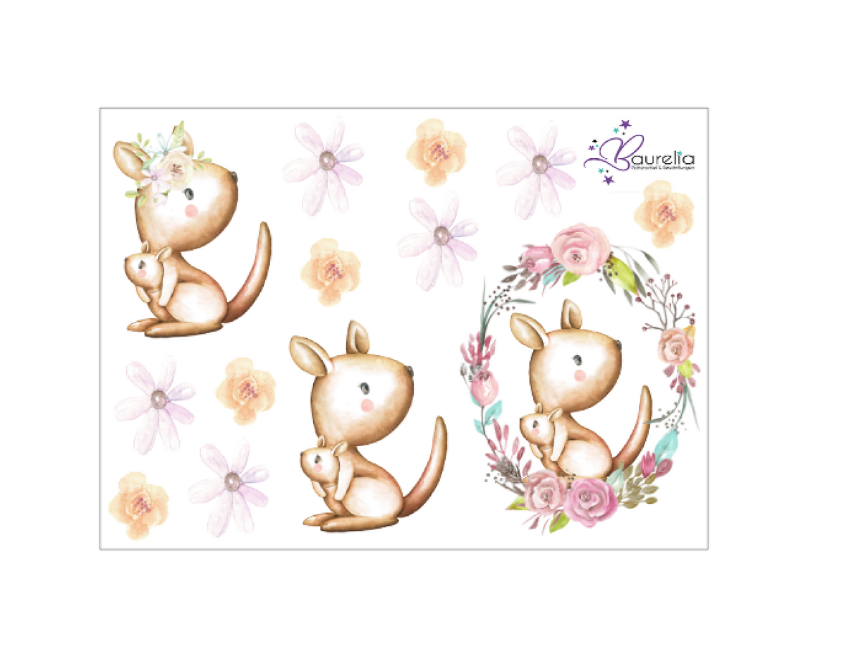 Stickerbogen Känguruh 2