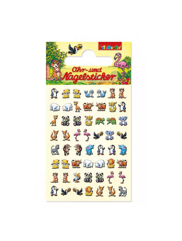 Ohr und Nagelsticker Zootiere